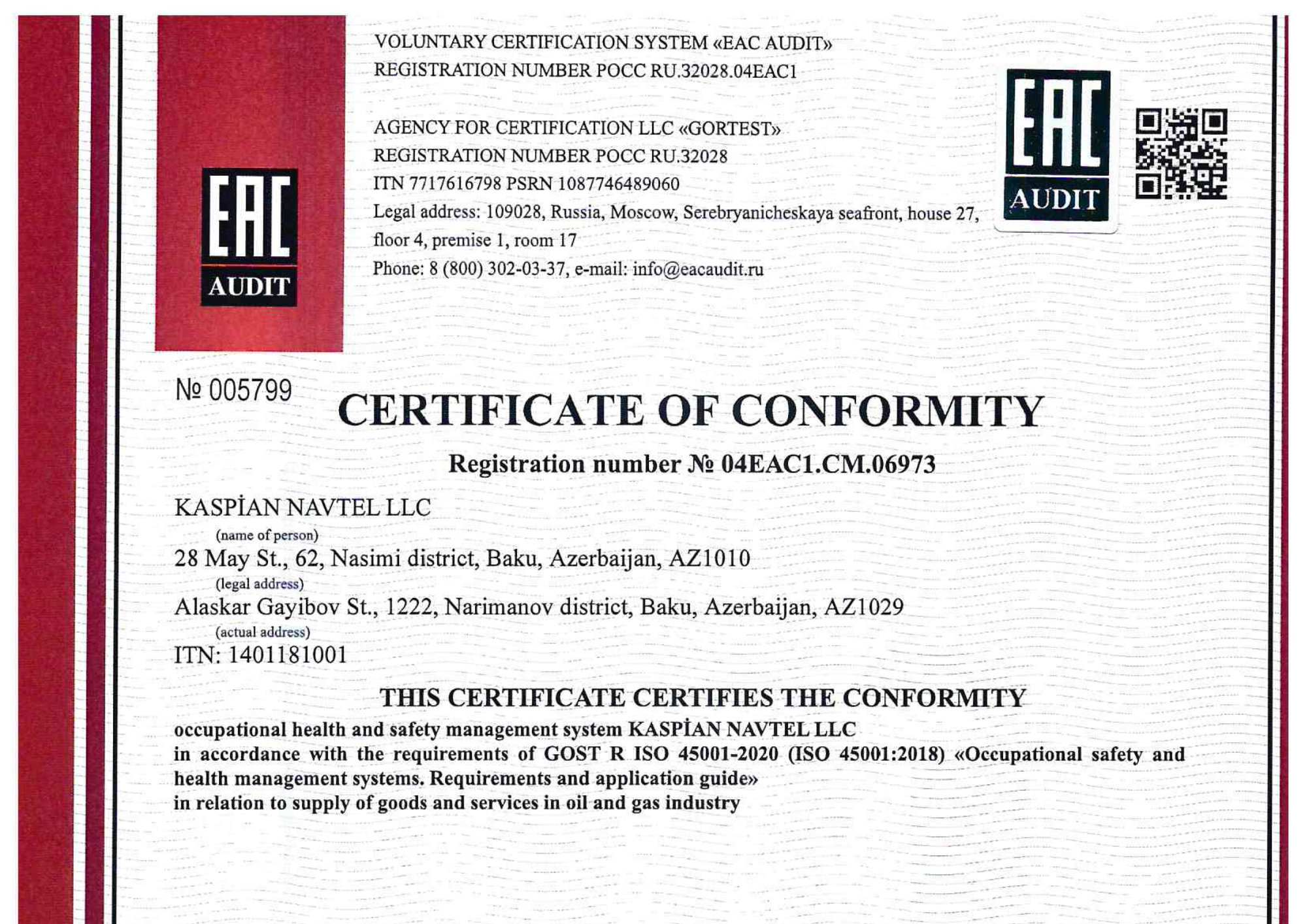 ISO 45001:2018